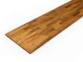 Planche de bois d'acacia, un bois dur ou tendre, assemblée en lamelles pour un plan de travail ou une étagère.