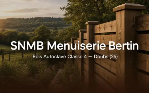 Clôture en bois autoclave classe 4, gage de durabilité pour votre extérieur. SNMB Menuiserie Bertin.