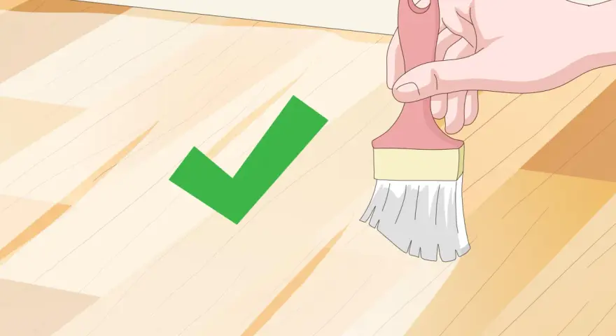 Maintenant, vous savez comment enlever une tache de peinture incrustée. Un pinceau rose et un crochet vert indiquent la bonne méthode.